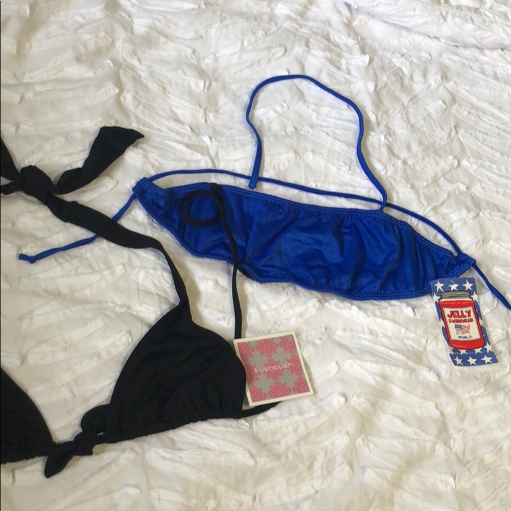 NWT royal blue and black bikini tops 👙💙🖤